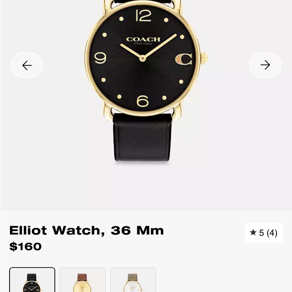 Coach Gold and Black Quartz Watch